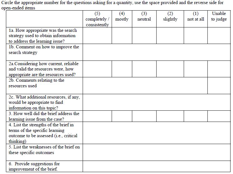 assignment for problem based learning